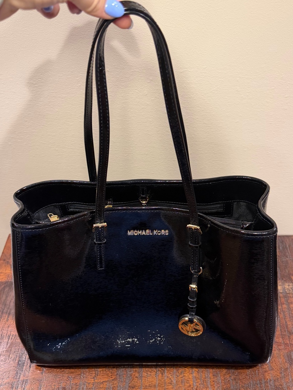 Michael Kors Black Patent Leather Tote